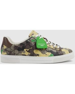Gucci Ace Sneakers With Web - Green