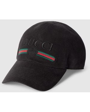 Gucci Cotton Baseball Hat With Embroidery - Black