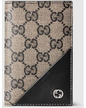 Gucci Card Case Wallet With Interlocking G, Gg Canvas - Natural