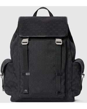 Gucci Gg Canvas Large Backpack, Gg Canvas - Black