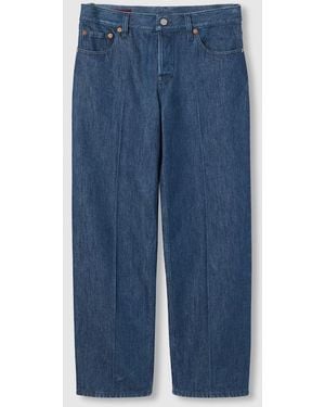 デニム・ジーパン GUCCI BALLOON DENIM PANT WITH PETITE FIT Gucci Balloon Denim Pant With Petite Fit in Blue | Lyst