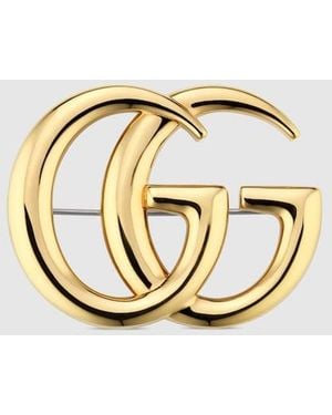 Gucci Gg Marmont Brooch - Metallic