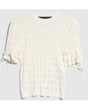 Gucci Braided Cotton Blend Top - Natural