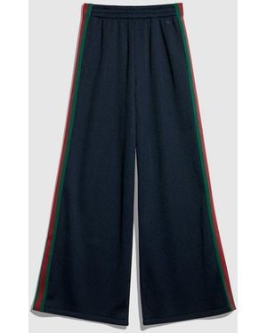Gucci Rib Cotton Jersey Leisure Pants With Web, Size Xxxl, Ready-To-Wear - Blue
