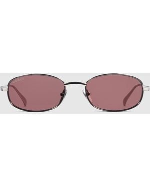 Gucci Oval Frame Sunglasses - Brown