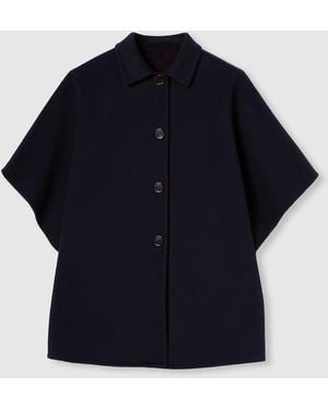 Gucci ウールシルク リバーシブル コート, ブルー, ウェア