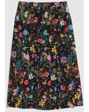 Gucci Printed Silk Midi Skirt - Black