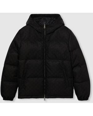 Gucci Ggナイロン キャンバス ダウンジャケット, ブラック, ウェア