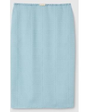 Gucci Interlocking G Silk Jacquard Skirt - Blue