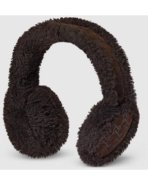 Gucci Gg Suede And Merino Wool Ear Muffs - Black