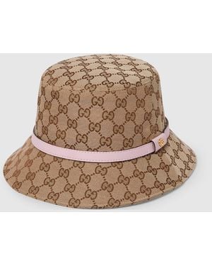 Gucci Ggキャンバス バケットハット, ベージュ, Ggキャンバス - ブラウン