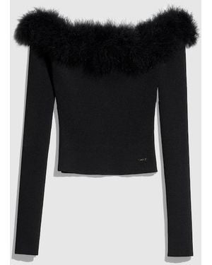 Gucci Rib Viscose Off-The-Shoulder Top, Size L, Ready-To-Wear - Black