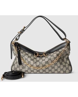 Gucci Starlet Medium Shoulder Bag, Original Gg Fabric - Gray