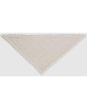 Gucci Double G Silk Wool Shawl, Wool - White