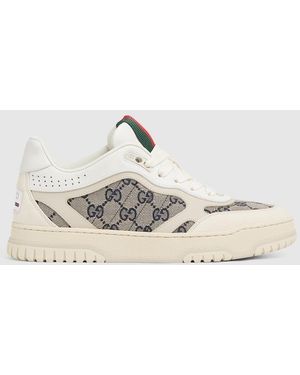 Gucci 〔グッチ リウェブ〕ウィメンズ スニーカー, ホワイト, Ggキャンバス - メタリック