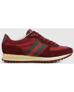 Gucci 〔グッチ リモーション〕メンズ スニーカー, レッド, ナイロン