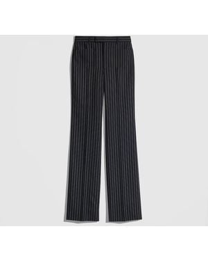 Gucci Pinstripe Silk Wool Pants - Gray