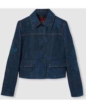 Gucci エンブロイダリー デニムジャケット, ブルー, ウェア