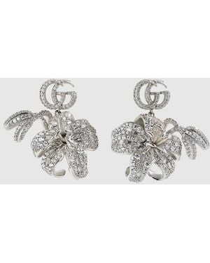 Gucci Flora Crystal Earrings - Metallic