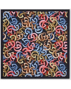 Gucci Printed Silk Pocket Square - Blue