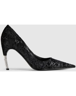 Gucci Castello Crystal Pump, Uk - Black