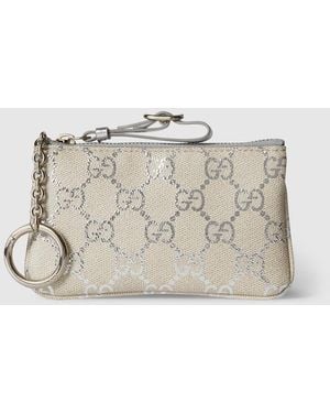 Gucci Gg Emblem Key Pouch - Metallic