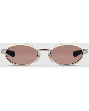 Gucci Oval Frame Sunglasses - Pink