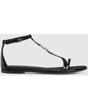 Gucci Thong Sandal With Bamboo, Leather - Brown