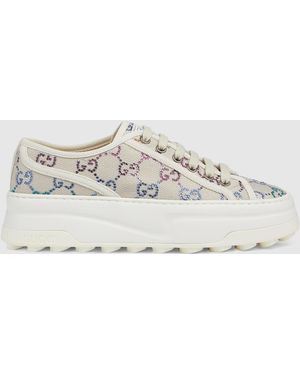 Gucci ウィメンズ GG スニーカー, ホワイト, ファブリック