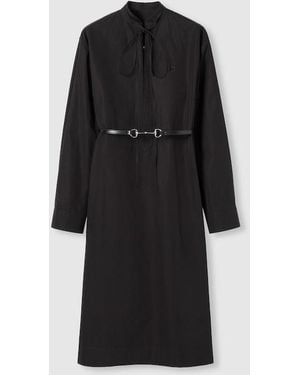 Gucci ホースビット ベルト コットンポプリン ドレス, ブラック, ウェア