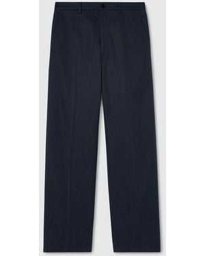 Gucci Cotton Twill Pants With Embroidery - Blue