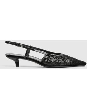 Gucci Gg Crystal Slingback Pump, Uk - Black
