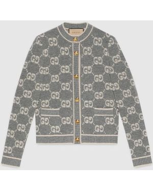 Gucci Gg ウールカーディガン - グレー