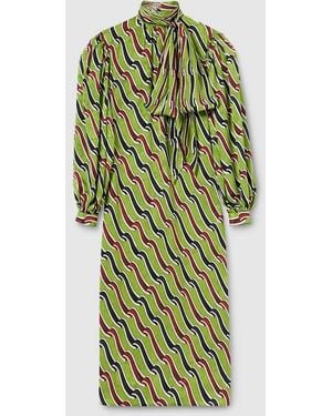 Gucci Printed Silk Dress - Green