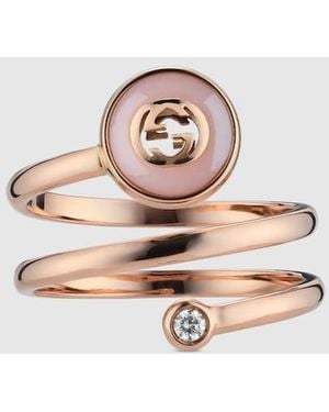Gucci Interlocking 18K Spiral Ring - Pink