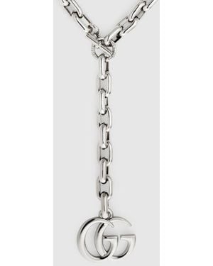 Gucci Gg Marmont Pendant Chain Necklace - Metallic
