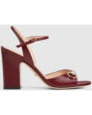 Gucci Horsebit Sandal, Size 35 It - Red