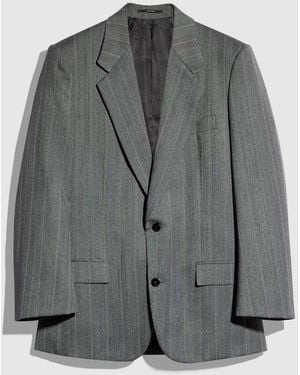 Gucci Pinstripe Wool Jacket - Gray