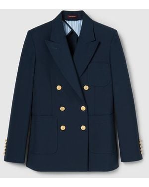Gucci Double-Breasted Cotton Jacket - Blue