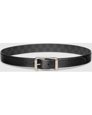 Gucci Reversible Belt With Roller Buckle, Size 100 - Black