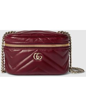 Gucci Gg Marmont Nano Vanity Bag, Leather - Red