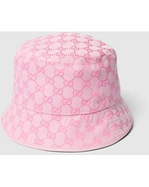 Gucci Gg Cotton Canvas Bucket Hat, Size M, Fabric - Pink
