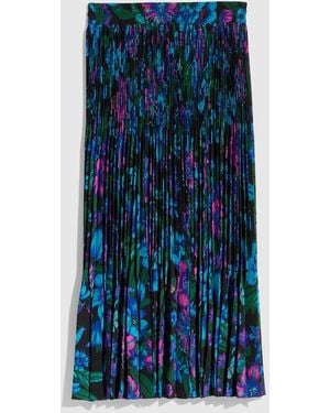 Gucci Printed Silk Crêpe De Chine Midi Skirt, Size 38 It, Ready-To-Wear - Blue