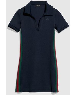 Gucci Rib Cotton Jersey Dress With Web - Blue