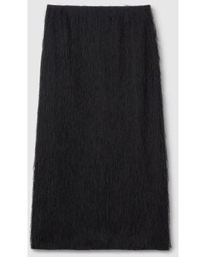 Gucci Fringed Fil Coupé Fabric Skirt - Black