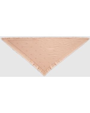 Gucci Double G Silk Wool Shawl, Wool - Natural