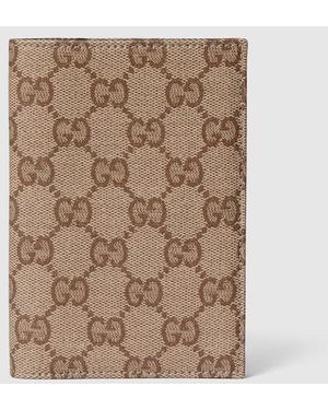 Gucci Essence Classic Passport Case, Original Gg Fabric - Brown