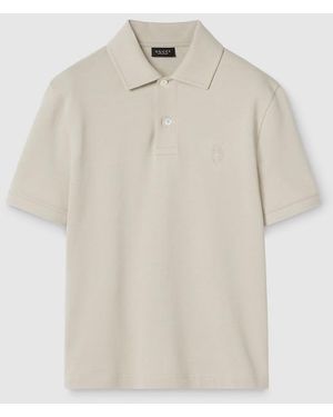 Gucci Cotton Piquet Polo Shirt With Embroidery - Natural