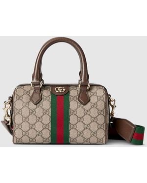 Gucci Ophidia Small Boston Bag - Brown