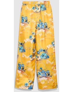 Gucci Printed Silk Twill Leisure Pants, Size 38 It, Ready-To-Wear - Orange